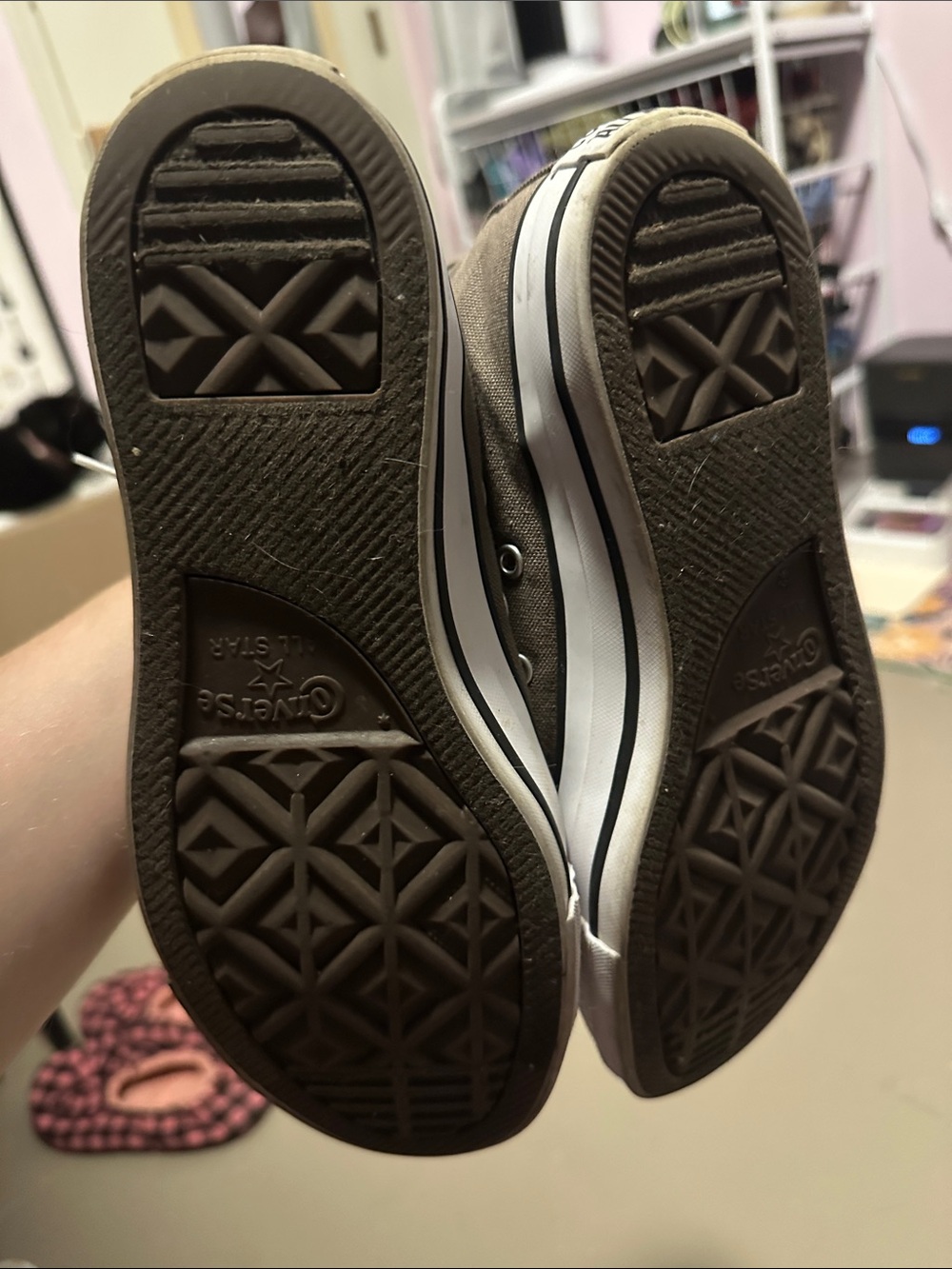 Converse High-Top Sneakers in Brown/Gray and White - Picture 5 of 5